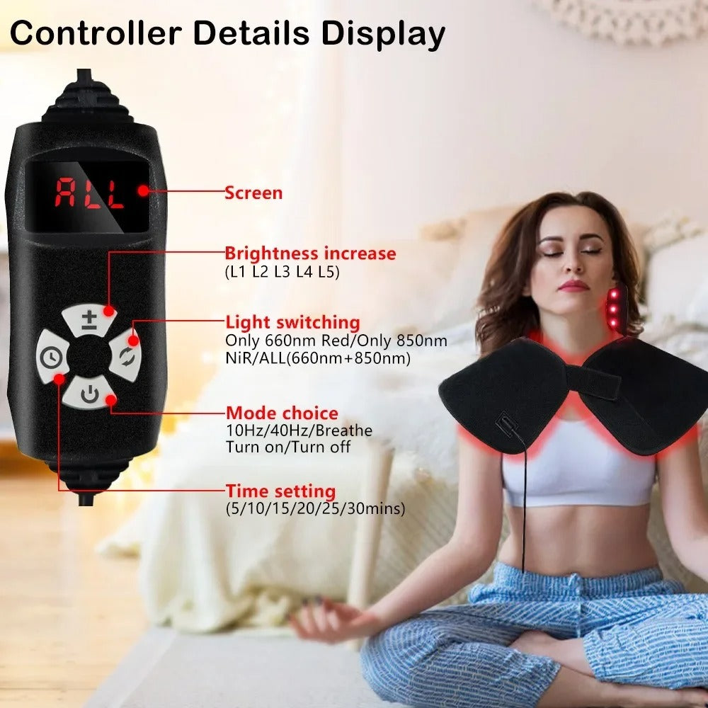Red Light Therapy Shoulder & Neck Wrap | 660nm + 850nm Targeted Comfort Support