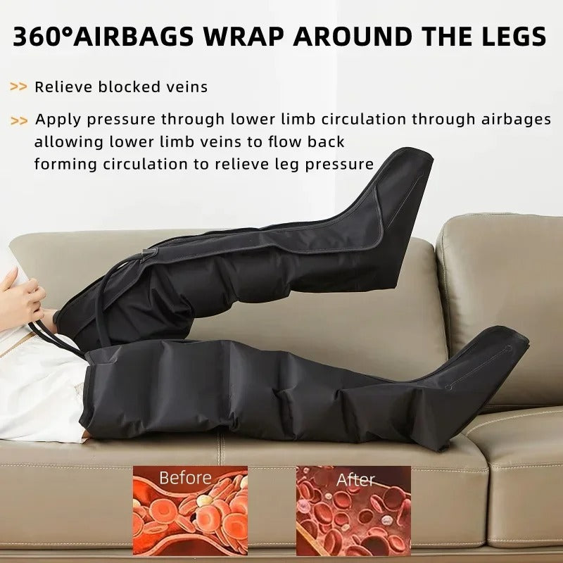 Air Compression Leg Massager Boots | Deep Relief for Tired, Heavy Legs
