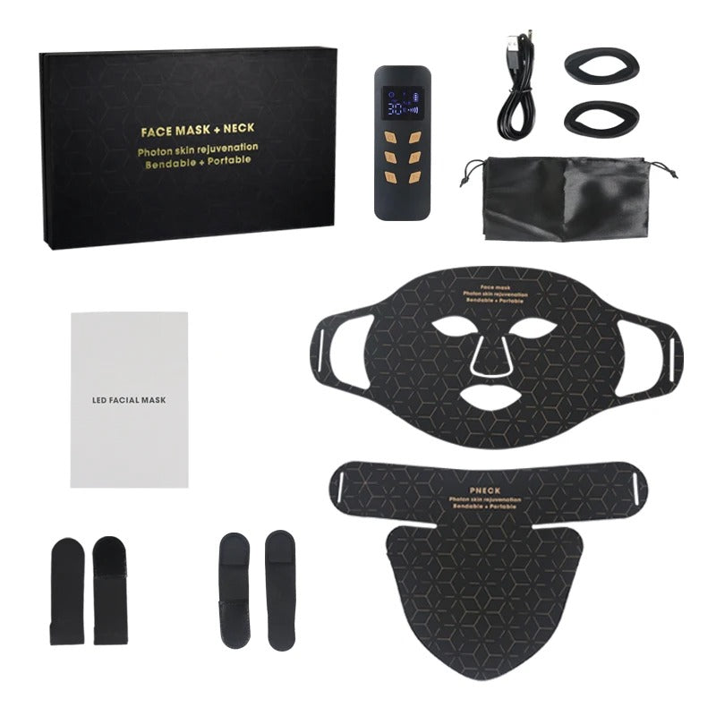 LED Face & Neck Light Therapy Mask | 4-Color Skincare System