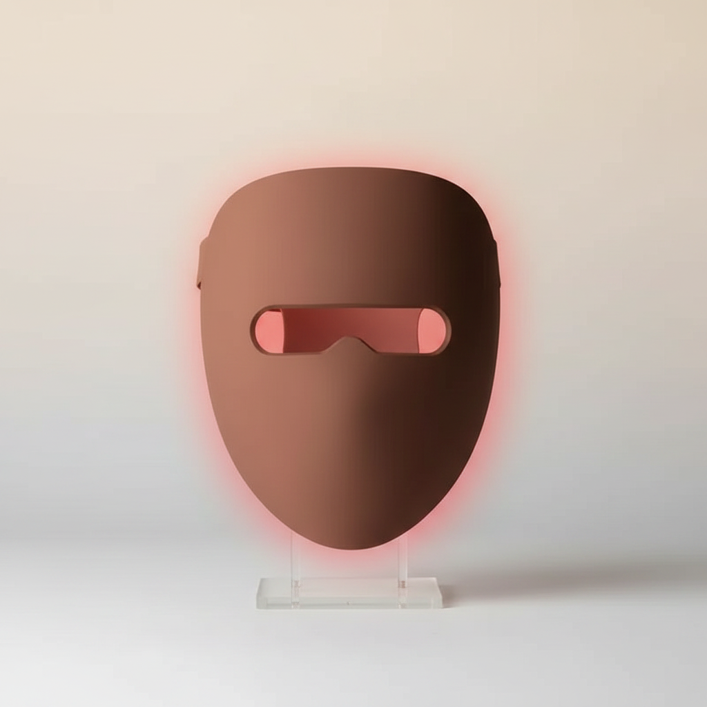 LED Red Light Therapy Face Mask 4 Modes on premium cream background