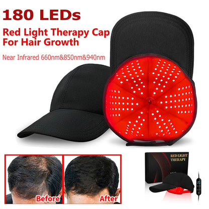 180 LED infrared hair growth cap 660nm 850nm 940nm for hair regrowth and scalp care
