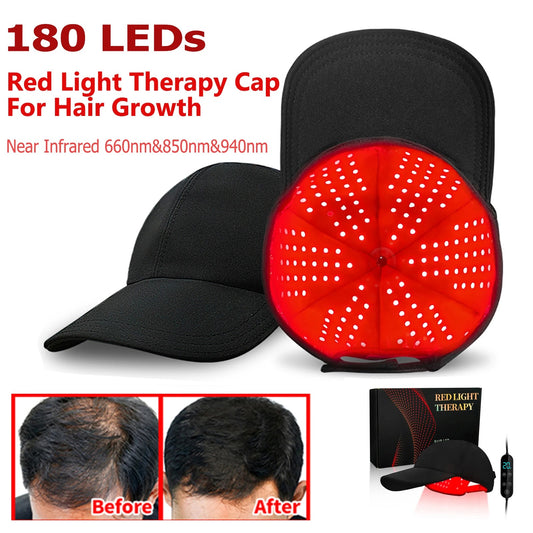 180 LED infrared hair growth cap 660nm 850nm 940nm for hair regrowth and scalp care
