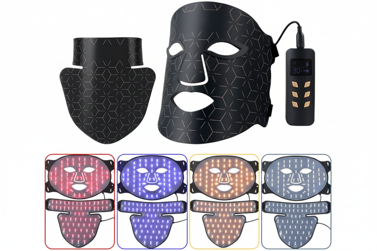 LED Face & Neck Light Therapy Mask | 4-Color Skincare System
