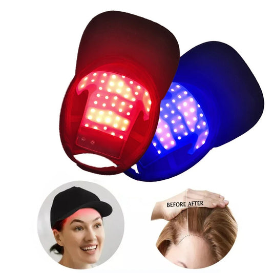 LED Red & Infrared Light Therapy Cap for Hair Growth – Anti Hair Loss, USB Rechargeable Hair Regrowth Device