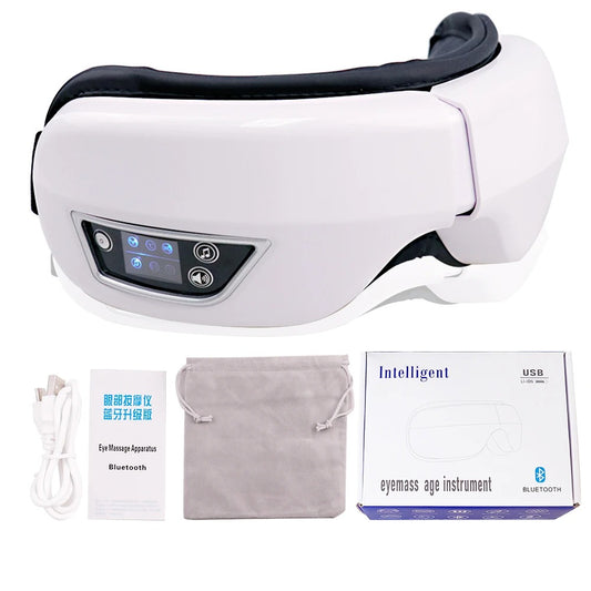 Smart heated eye massager with Bluetooth music for relaxation
