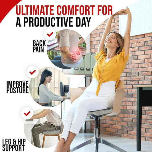 Ergonomic Memory Foam Office Cushion – Orthopedic Seat Pad for Office, Car & Home