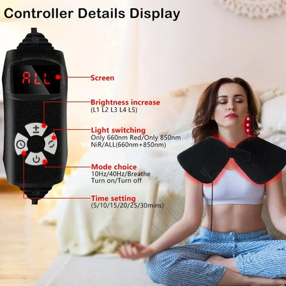 Red Light Therapy Shoulder & Neck Wrap | 660nm + 850nm Targeted Comfort Support