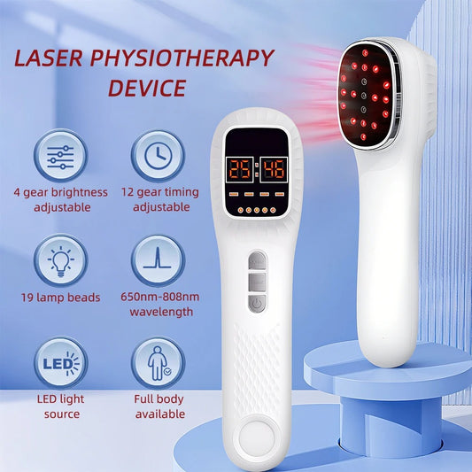 Handheld red light therapy device 650nm 808nm for skin and recovery support
