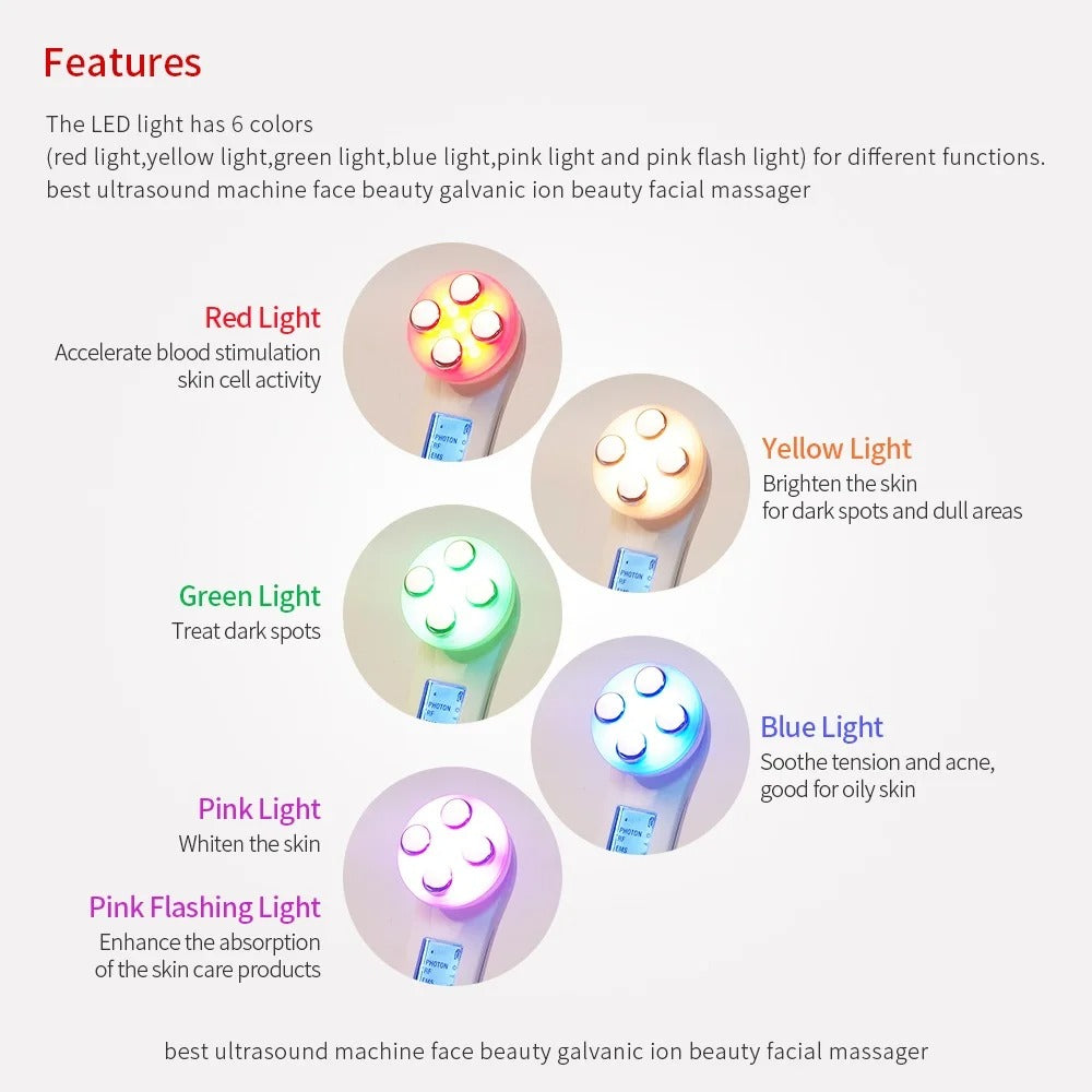 5-in-1 EMS Face Lifting & LED Photon Beauty Device | Microcurrent Skin Firming, Anti-Wrinkle & Rejuvenation
