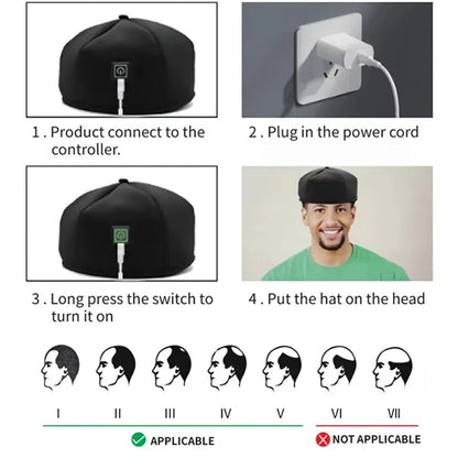 LED Hair Therapy Cap | 120 LEDs 660nm + 830nm for Scalp Wellness & Fuller-Looking Hair