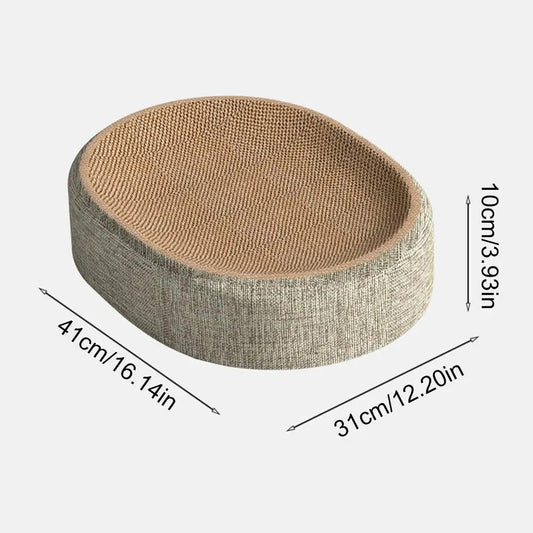 Oval Sisal Cat Scratcher Lounge Bed — 41x31x10cm