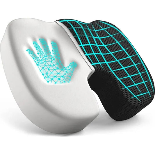 Ergonomic memory foam office cushion orthopedic seat pad for back and tailbone support
