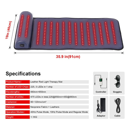 Red Light Therapy Mat with Far Infrared Heat | 3D Neck Support & Full Body Wellness