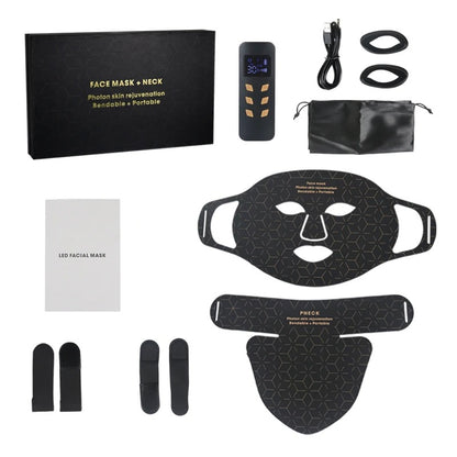 LED Face & Neck Light Therapy Mask | 4-Color Skincare System