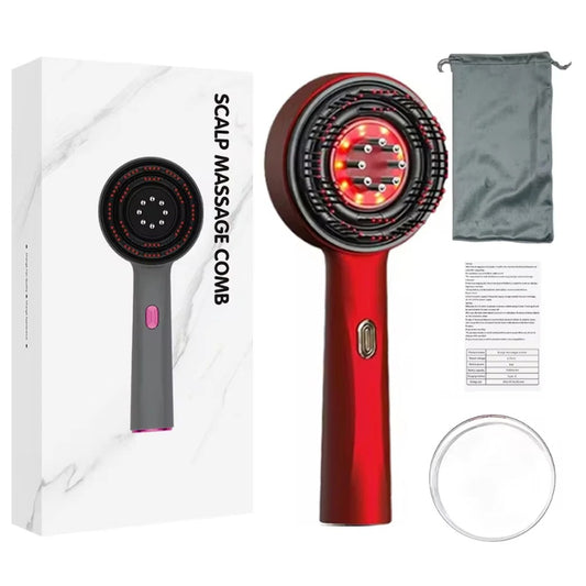 3 Modes Electric Scalp Massager – Red Light Therapy Hair Growth Comb with Liquid Applicator