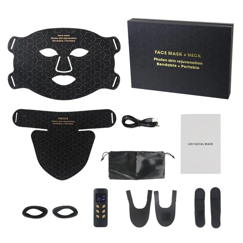 LED Face & Neck Light Therapy Mask | 4-Color Skincare System