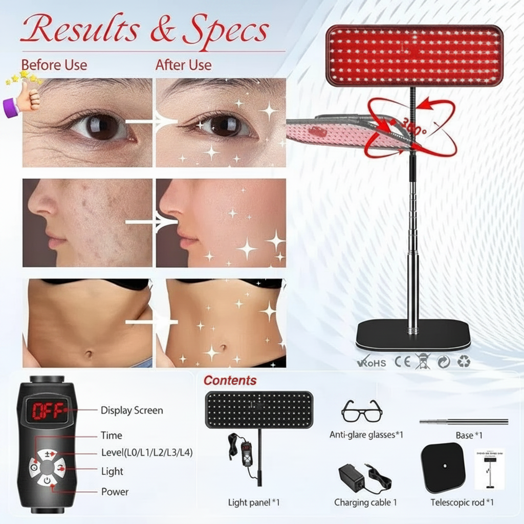 Red Light Therapy Panel 660nm & 850nm